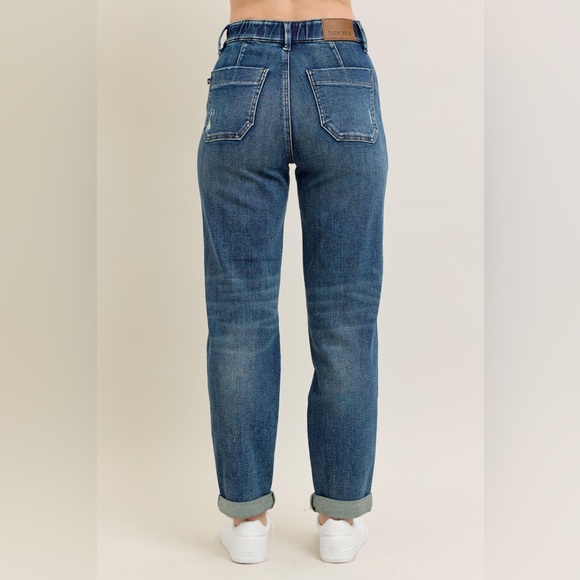 NWT Judy Blue Plus + Reg Size High Rise Vintage Wash Cargo Pocket Jogger Jeans - Picture 4 of 8
